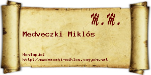 Medveczki Miklós névjegykártya
